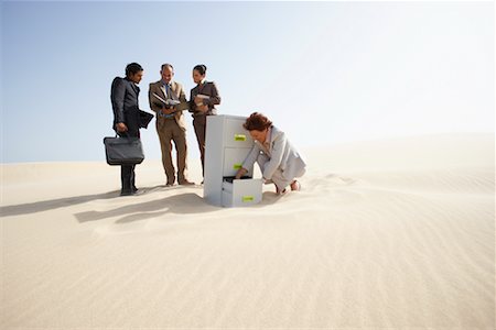 simsearch:700-00661362,k - Business People and Filing Cabinet in Desert Stock Photo - Premium Royalty-Free, Code: 600-01110009