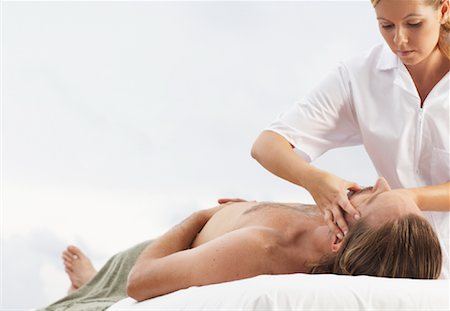 face front man - Massage homme Photographie de stock - Premium Libres de Droits, Code: 600-01110379