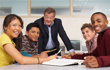 Teacher and Students in Classroom Stock Photo - Premium Royalty-Free, Code: 600-01112279