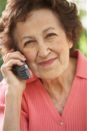 phone one person adult smile elderly - Woman Talking on Telephone Stock Photo - Premium Royalty-Free, Code: 600-01120250