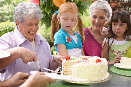 simsearch:600-02461257,k - Grandmothers and Granddaughters at Birthday Party Stock Photo - Premium Royalty-Free, Code: 600-01120291