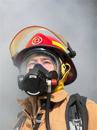 Portrait of Firefighter Stock Photo - Premium Royalty-Free, Code: 600-01172193