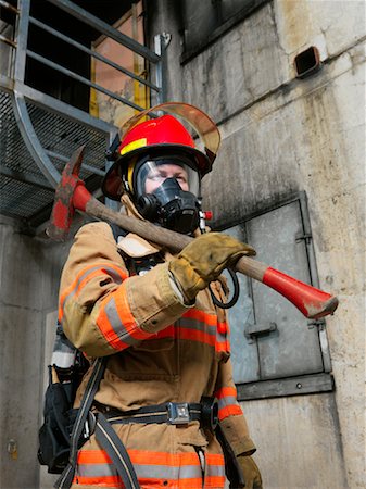 Portrait of Firefighter Stock Photo - Premium Royalty-Free, Code: 600-01172227