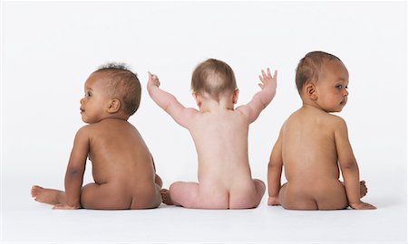 Three Naked Babies Foto de stock - Sin royalties Premium, Código: 600-01172749