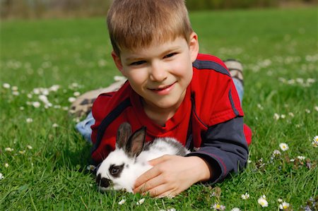 simsearch:700-00071488,k - Portrait of Boy with Rabbit Stock Photo - Premium Royalty-Free, Code: 600-01199185