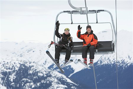 simsearch:600-01540982,k - Two Men on Ski Lift, Whistler, BC, Canada Stock Photo - Premium Royalty-Free, Code: 600-01224190