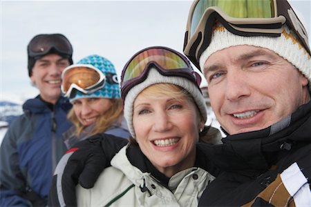 simsearch:600-01540982,k - Portrait of Couples on Ski Hill, Whistler, BC, Canada Stock Photo - Premium Royalty-Free, Code: 600-01224204