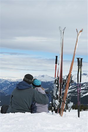 simsearch:600-01540982,k - Couple Taking a Break from Skiing Whistler, BC, Canada Stock Photo - Premium Royalty-Free, Code: 600-01224210