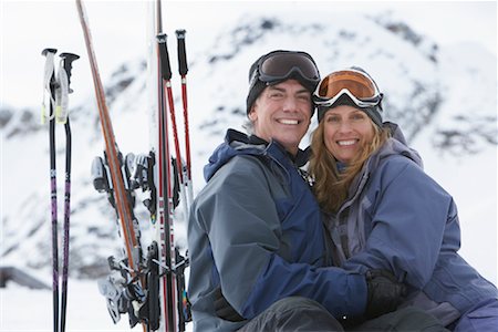 simsearch:600-01540982,k - Couple Taking a Break from Skiing Whistler, BC, Canada Stock Photo - Premium Royalty-Free, Code: 600-01224212