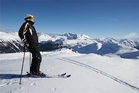 ski trail - Man Skiing, Whistler, BC, Canada Stock Photo - Premium Royalty-Free, Code: 600-01224228