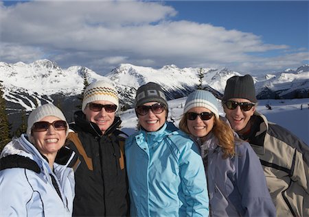 simsearch:600-01540982,k - Friends on Top of Ski Hill, Whistler, BC, Canada Stock Photo - Premium Royalty-Free, Code: 600-01224264