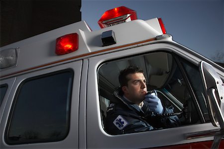 simsearch:700-00090429,k - Paramedic inside Ambulance Stock Photo - Premium Royalty-Free, Code: 600-01235378