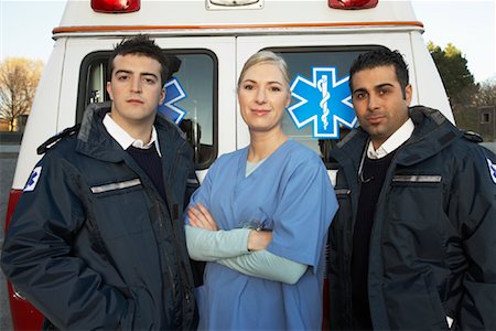 simsearch:600-01235402,k - Portrait of Paramedics and Doctor Stock Photo - Premium Royalty-Free, Code: 600-01235388