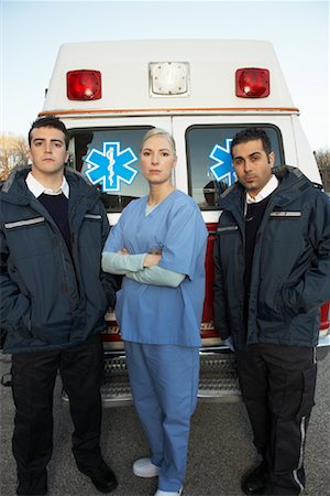 simsearch:600-01235402,k - Portrait of Paramedics and Doctor Stock Photo - Premium Royalty-Free, Code: 600-01235389