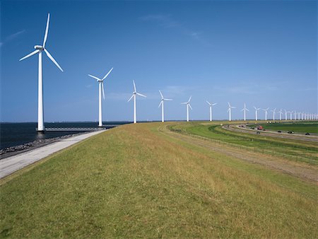 Wind Farm, Flevoland, Netherlands Stock Photo - Premium Royalty-Free, Code: 600-01236547