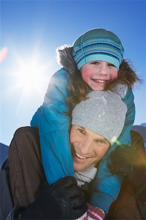 simsearch:600-01717666,k - Father Giving Daughter Piggyback Ride Stock Photo - Premium Royalty-Free, Code: 600-01248327