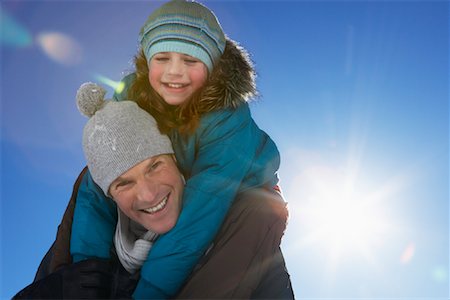 simsearch:600-01717666,k - Father Giving Daughter Piggyback Ride Stock Photo - Premium Royalty-Free, Code: 600-01248329