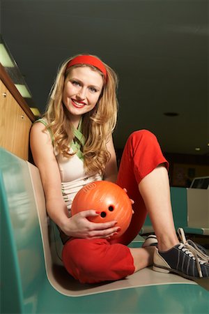 Woman in Bowling Alley Stock Photo - Premium Royalty-Free, Code: 600-01248860