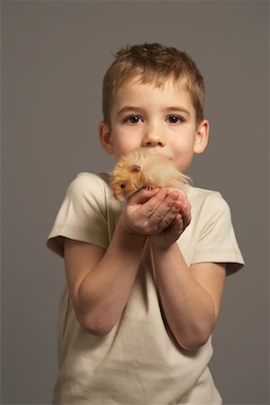 Little Boy Holding Hamster Stock Photo - Premium Royalty-Free, Code: 600-01275393