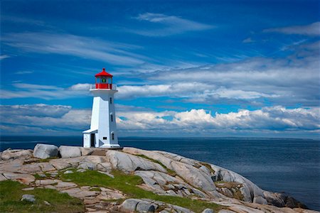 Lighthouse on Hill, Peggy's Cove, Nova Scotia, Canada Stock Photo - Premium Royalty-Free, Code: 600-01344454