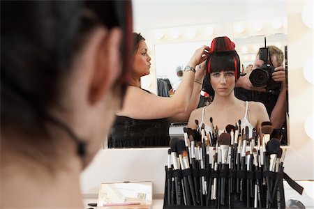 Model Getting Ready Backstage Stock Photo - Premium Royalty-Free, Code: 600-01405375