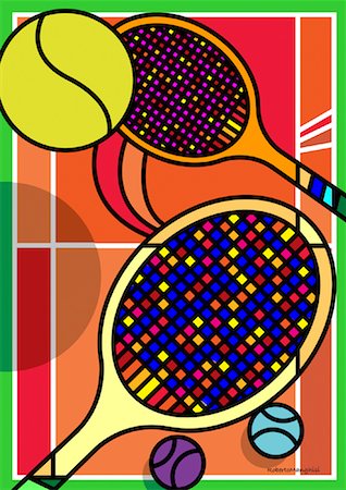 Illustration of Tennis Racquets Stock Photo - Premium Royalty-Free, Code: 600-01519295