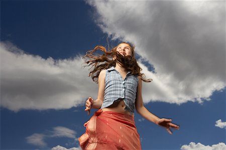 simsearch:614-07768068,k - Looking Up at Girl Stock Photo - Premium Royalty-Free, Code: 600-01540624