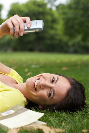 simsearch:700-01199784,k - Portrait of Woman Lying in Grass Stock Photo - Premium Royalty-Free, Code: 600-01540681