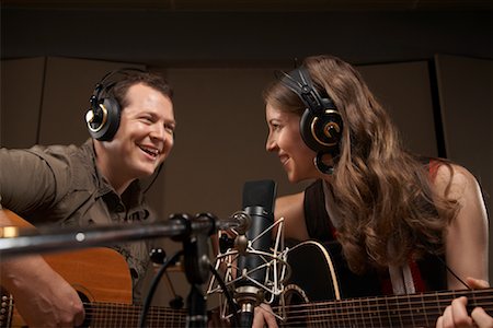 singer (female) - Musicians Playing Guitar in Recording Studio Stock Photo - Premium Royalty-Free, Code: 600-01540825