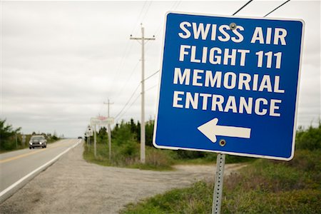 Sign for Swiss Air Flight 111 Memorial, St Margaret's Bay, Nova Scotia, Canada Stock Photo - Premium Royalty-Free, Code: 600-01540980