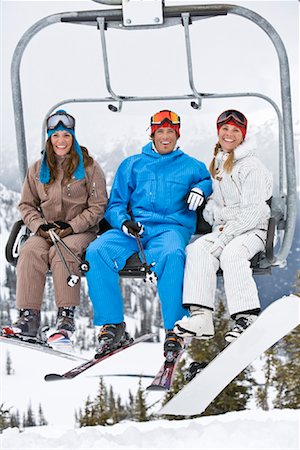 simsearch:700-05389331,k - People on Ski Lift, Whistler-Blackcomb, British Columbia, Canada Stock Photo - Premium Royalty-Free, Code: 600-01540981