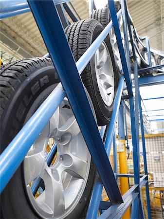 Tires in Automotive Plant Stock Photo - Premium Royalty-Free, Code: 600-01575559