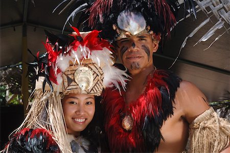 Portrait of Man and Woman, La'ie, Hawaii Stock Photo - Premium Royalty-Free, Code: 600-01606081