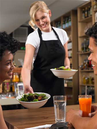 Couple and Waitress in Cafe Stock Photo - Premium Royalty-Free, Code: 600-01606734