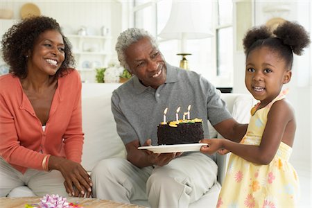 photos of african american grandparents - Birthday Party Stock Photo - Premium Royalty-Free, Code: 600-01614051