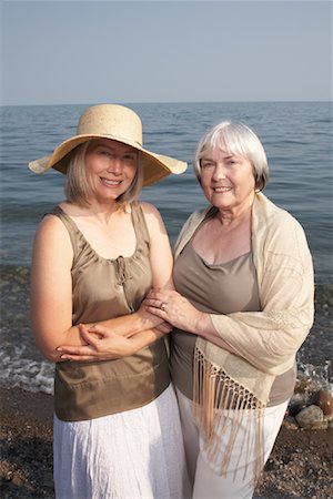 Mother and Daughter on Beach Stock Photo - Premium Royalty-Free, Code: 600-01616644