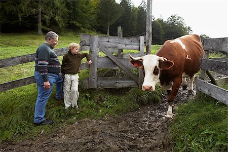 fat people - Man and Boy on Farm Stock Photo - Premium Royalty-Free, Code: 600-01645043