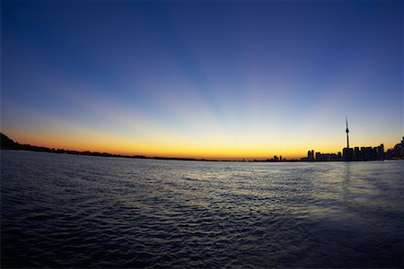 pictures of the great lakes of canada - Skyline at Dusk, Toronto, Ontario, Canada Stock Photo - Premium Royalty-Free, Code: 600-01646346