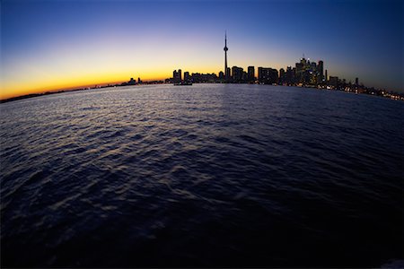 pictures of the great lakes of canada - Skyline at Dusk, Toronto, Ontario, Canada Stock Photo - Premium Royalty-Free, Code: 600-01646347