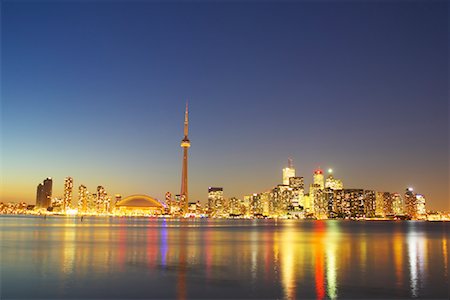 pictures of the great lakes of canada - Skyline at Dusk, Toronto, Ontario, Canada Stock Photo - Premium Royalty-Free, Code: 600-01646348