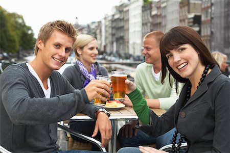 Friends on Bar Patio, Amsterdam, Netherlands Stock Photo - Premium Royalty-Free, Code: 600-01695108