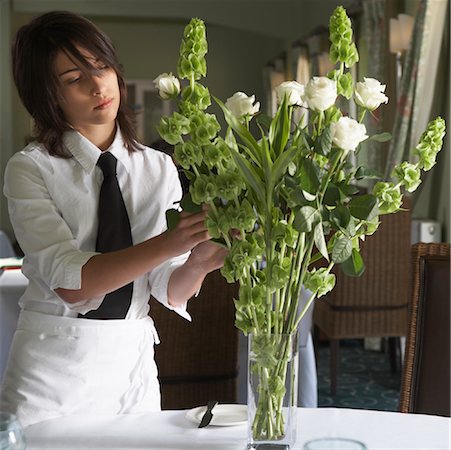 simsearch:600-01646509,k - Waitress Arranging Flowers Stock Photo - Premium Royalty-Free, Code: 600-01693907