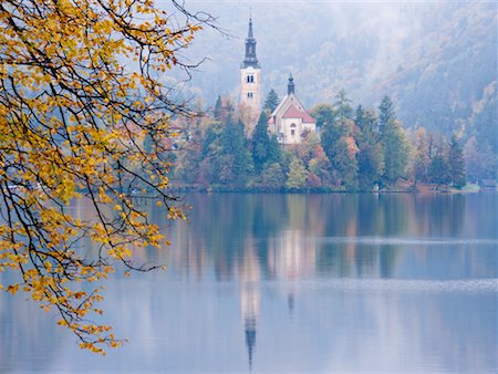 simsearch:600-03778001,k - Church of Assumption, Lake Bled, Slovenia Stock Photo - Premium Royalty-Free, Code: 600-01717624