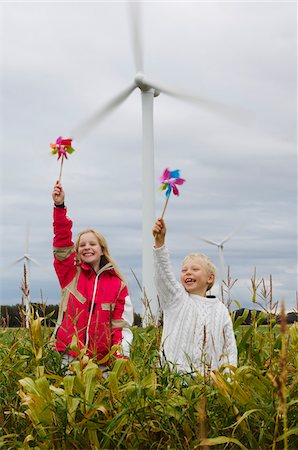 ecological footprint - Children with Pinwheels Stock Photo - Premium Royalty-Free, Code: 600-01764373