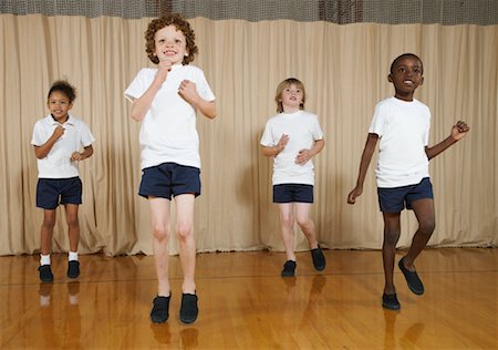 fit black boy - Kids in Gym Class Stock Photo - Premium Royalty-Free, Code: 600-01764808