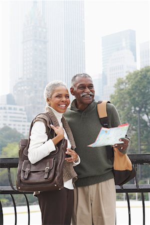 Couple in City with Map, New York City, New York, USA Stock Photo - Premium Royalty-Free, Code: 600-01787322