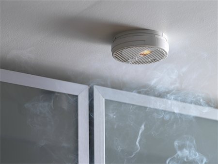 emergency alarm - Smoke and Smoke Detector Stock Photo - Premium Royalty-Free, Code: 600-01787634