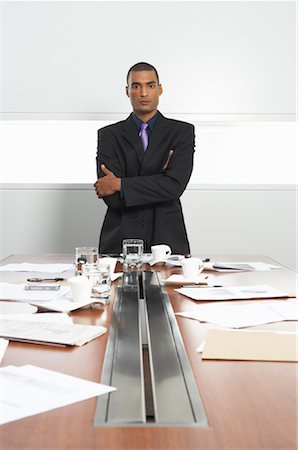 employer (male) - Businessman at Messy Boardroom Table Stock Photo - Premium Royalty-Free, Code: 600-01788805