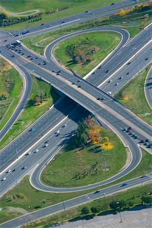 Aerial View of Freeway Intersection, Highway 404 and Finch Avenue, Willowdale, Ontario, Canada Stock Photo - Premium Royalty-Free, Code: 600-01791391