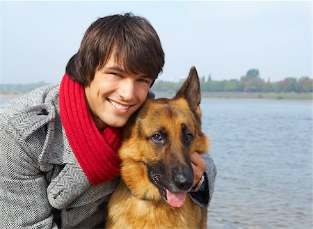 simsearch:700-00897631,k - Portrait of Man and Dog Stock Photo - Premium Royalty-Free, Code: 600-01827041